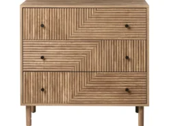 3 skuffers commode RONGE Lysebrun
