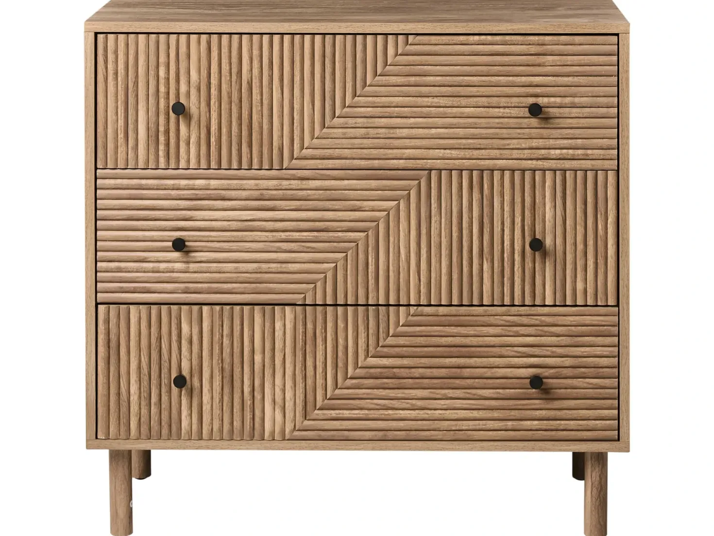 3 skuffers commode RONGE Lysebrun