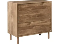 3 skuffers commode RONGE Lysebrun
