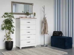 5 skuffers commode SHARON Hvid