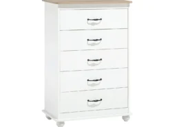 5 skuffers commode SHARON Hvid