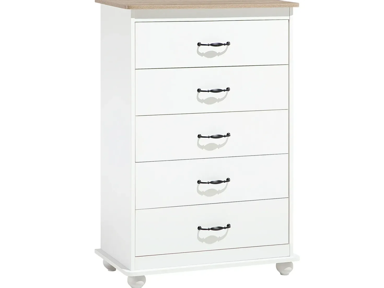 5 skuffers commode SHARON Hvid