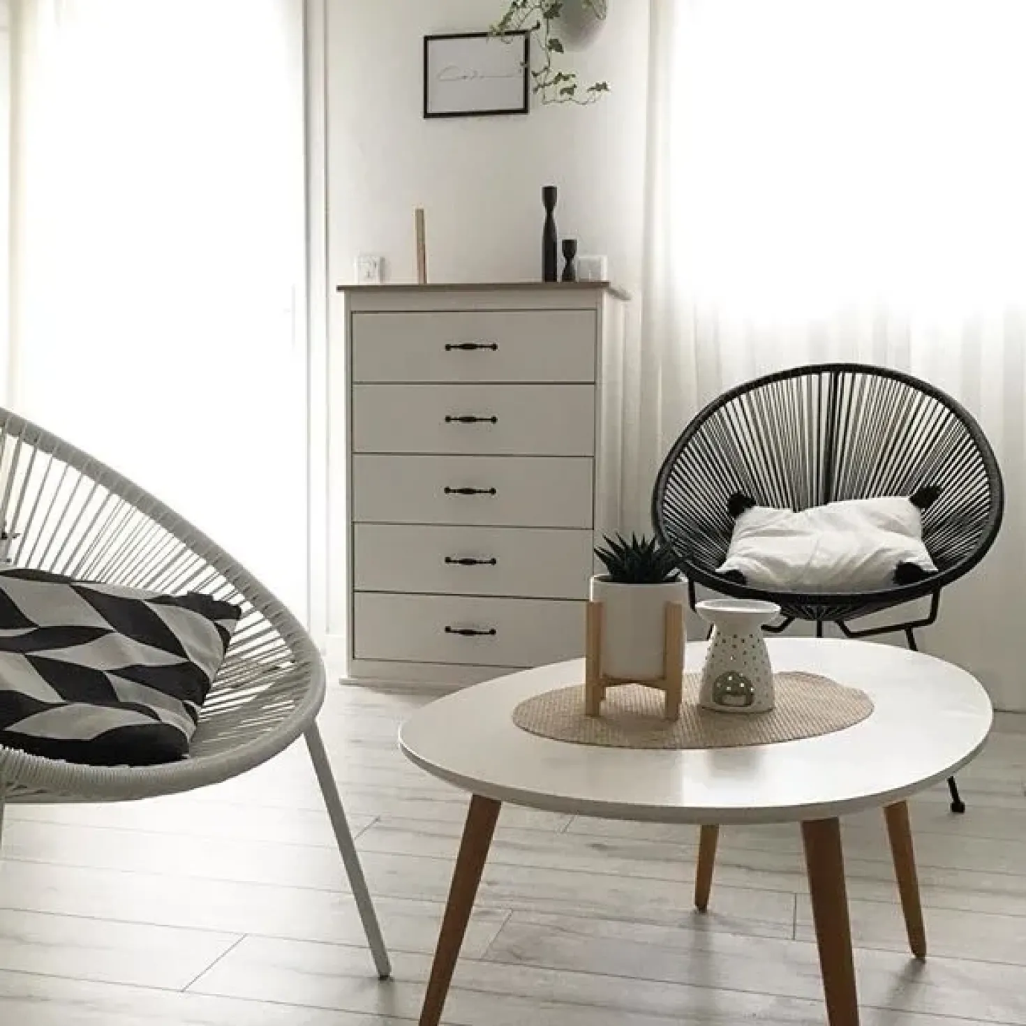 5 skuffers commode SHARON Hvid