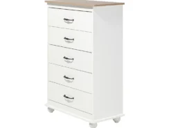 5 skuffers commode SHARON Hvid