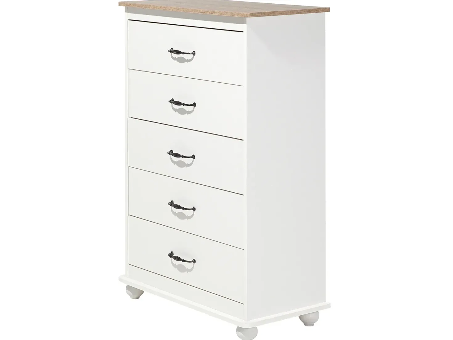 5 skuffers commode SHARON Hvid