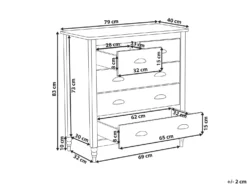 5 skuffers commode SHILLINGTON Fyretræ Sort