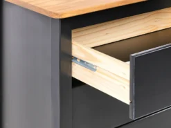 5 skuffers commode SHILLINGTON Fyretræ Sort
