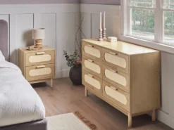 6 skuffers kommode COSTELLO Lysebrun