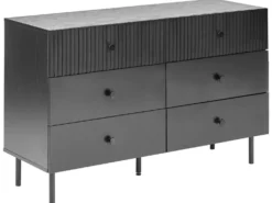 6 skuffers kommode COVENTRY Sort