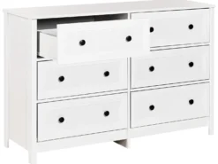 6 skuffers kommode HAZELVALE Hvid
