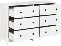 6 skuffers kommode HAZELVALE Hvid