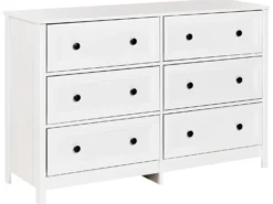 6 skuffers kommode HAZELVALE Hvid