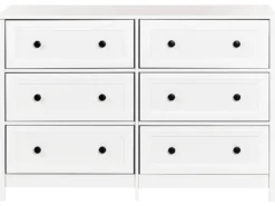 6 skuffers kommode HAZELVALE Hvid