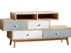 4 skuffers kommode IRVINE Brun/hvid
