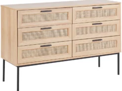 6 skuffers kommode PASCO Lysebrun