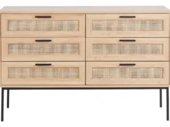 6 skuffers kommode PASCO Lysebrun