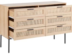 6 skuffers kommode PASCO Lysebrun