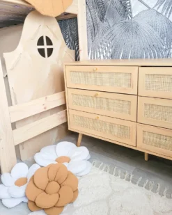 6 skuffers kommode PEROTE Rattan Lysebrun