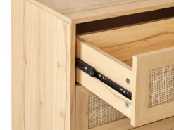 6 skuffers kommode PEROTE Rattan Lysebrun