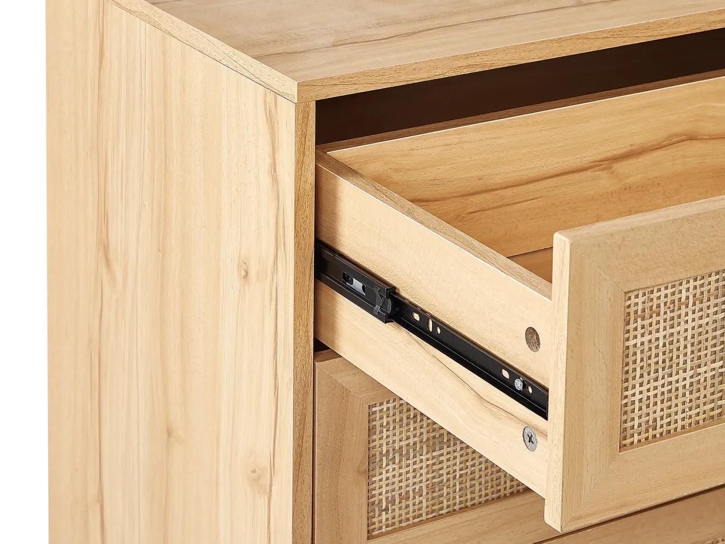 6 skuffers kommode PEROTE Rattan Lysebrun