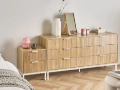 6 skuffers kommode ROYALLA Lysebrun