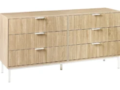 6 skuffers kommode ROYALLA Lysebrun
