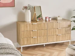 6 skuffers kommode ROYALLA Lysebrun