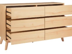 6 skuffers kommode SARDIS Lysebrun