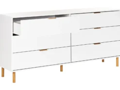 6 skuffers kommode WALPOLE Hvid