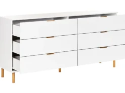 6 skuffers kommode WALPOLE Hvid