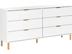6 skuffers kommode WALPOLE Hvid