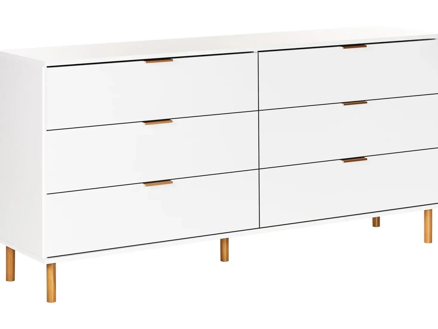 6 skuffers kommode WALPOLE Hvid