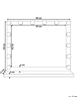 Sminkebord med spejl LED BEAUVOIR Sort