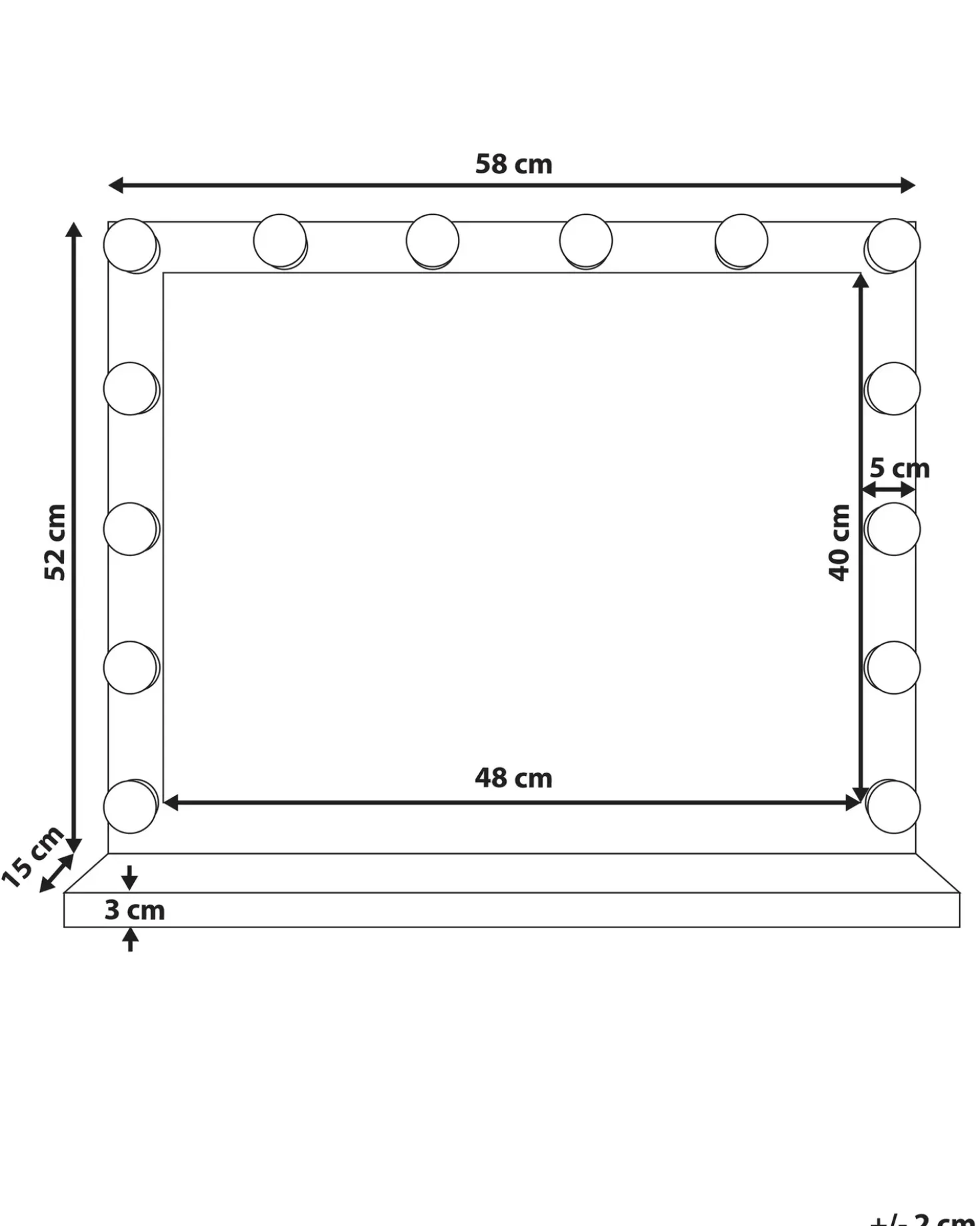 Sminkebord med spejl LED BEAUVOIR Hvid