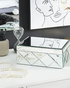 Smykkeskrin GORRON Glas Spejlet sølv