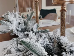 Sneklædt juleguirlande LED SUNDO 180 cm Hvid