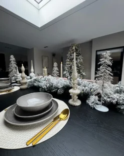 Sneklædt juleguirlande LED WHITEHORN 180 cm Hvid