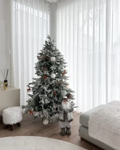 Sneklædt juletræ BASSIE 120 cm Hvid