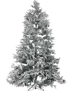 Sneklædt juletræ BASSIE 240 cm Hvid