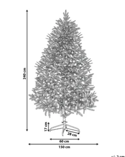 Sneklædt juletræ BASSIE 240 cm Hvid