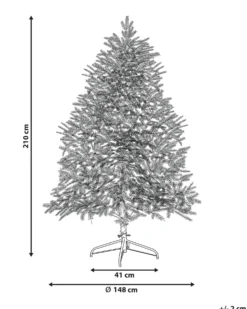 Sneklædt juletræ BRISCO 210 cm Hvid