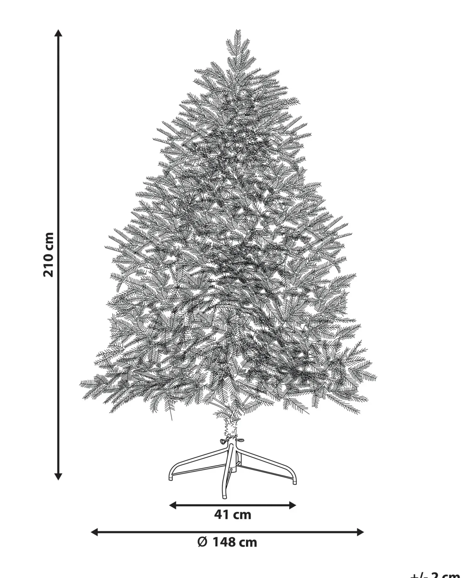 Sneklædt juletræ BRISCO 210 cm Hvid