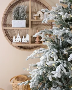Sneklædt juletræ BRISCO 210 cm Hvid