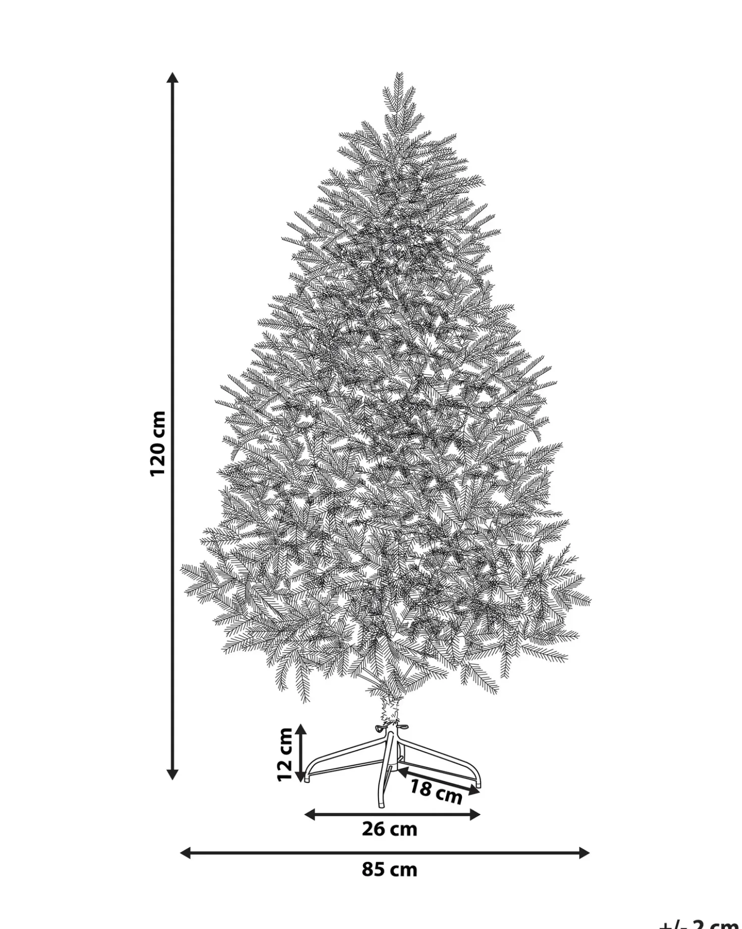 Sneklædt juletræ FORAKER 120 cm Hvid