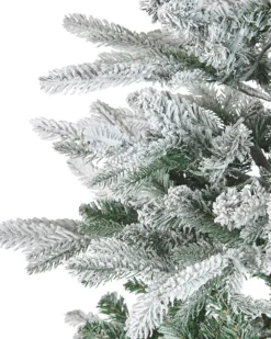 Sneklædt juletræ LED MIETTE 180 cm Hvid