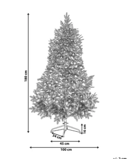 Sneklædt juletræ LED TATLOW 180 cm Grøn