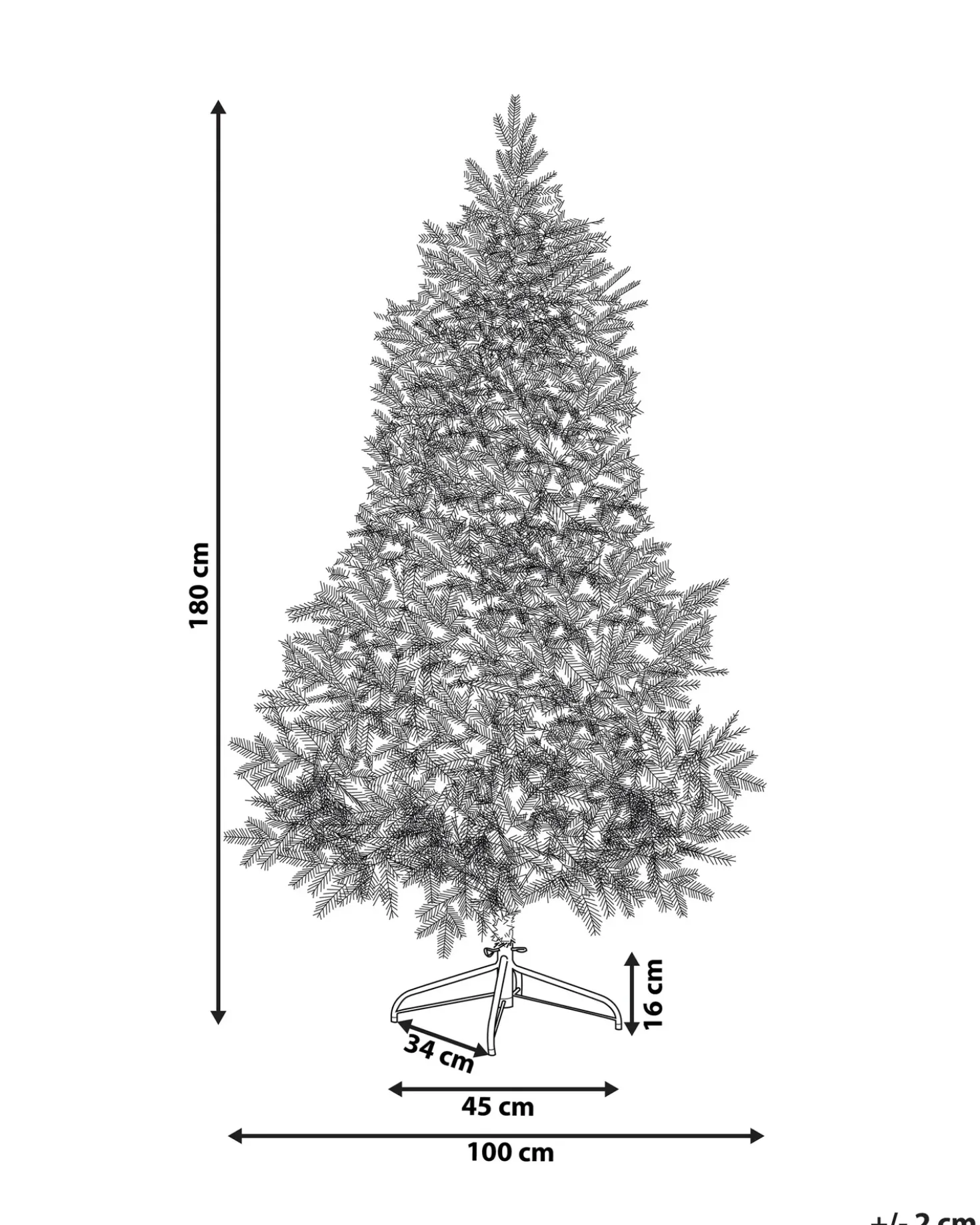 Sneklædt juletræ LED TATLOW 180 cm Grøn