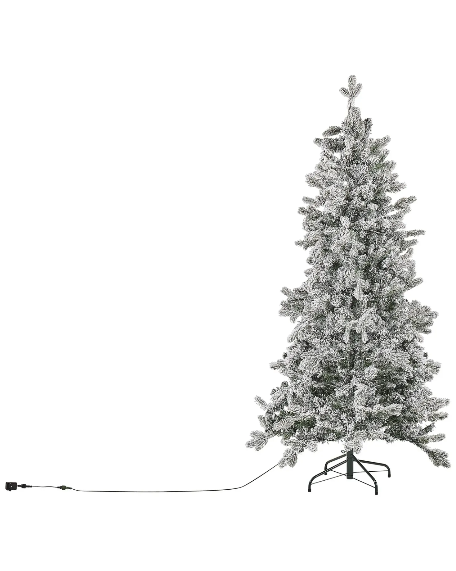 Sneklædt juletræ LED TATLOW 180 cm Grøn