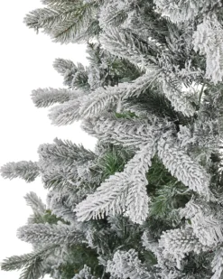 Sneklædt juletræ LED TATLOW 180 cm Grøn