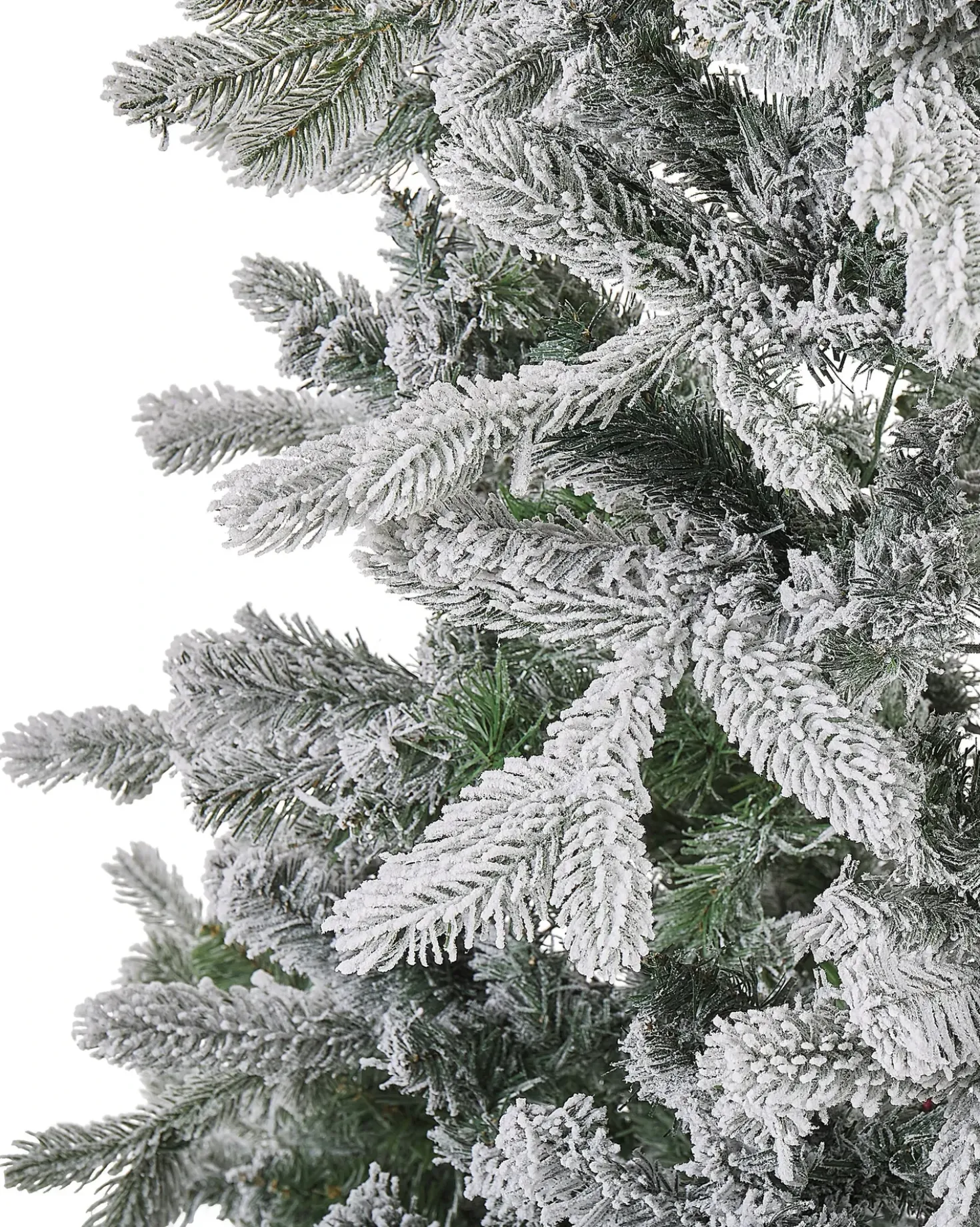 Sneklædt juletræ LED TATLOW 180 cm Grøn